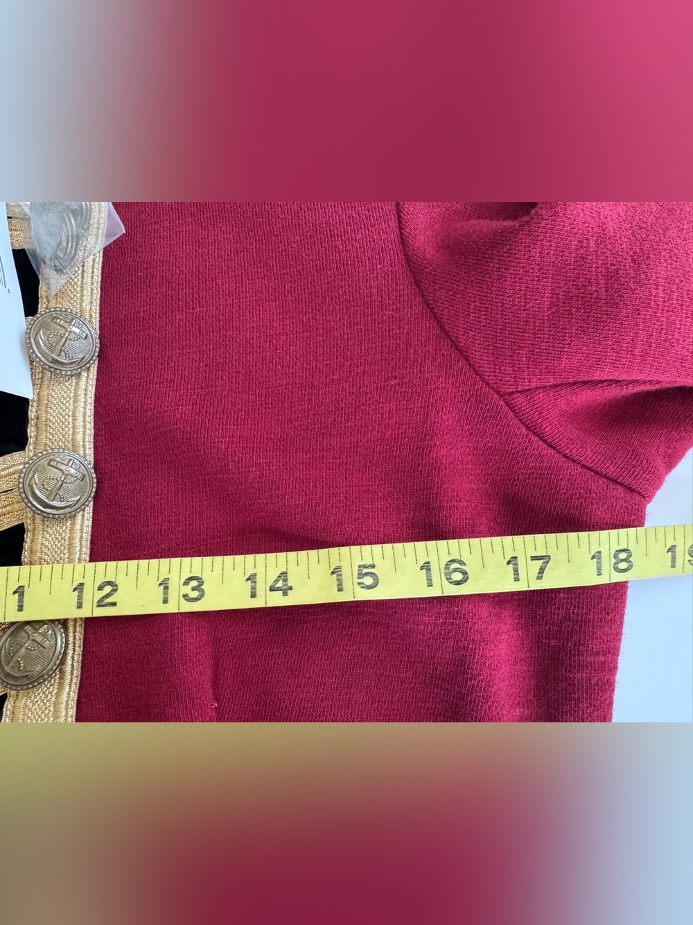 Denim & Supply Ralph Lauren Military Band Jacket Dark Red Gold Velvet Napoleon M - Picture 12 of 16